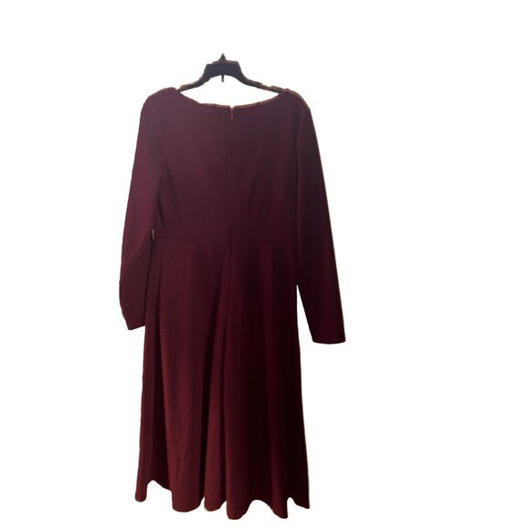 Burgundy Dress Size Large 8/10 For Women Long Long Sleeve - Picture 3 of 3